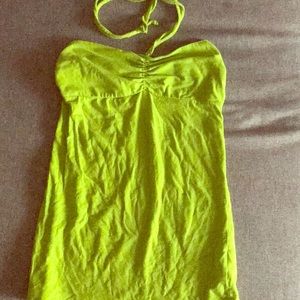 Lime green strapless top/ tube top